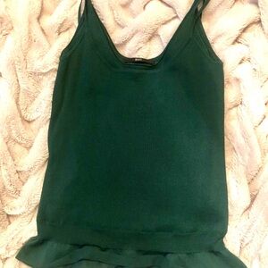 Hugo Boss Green Peplum Ruffled Camisole